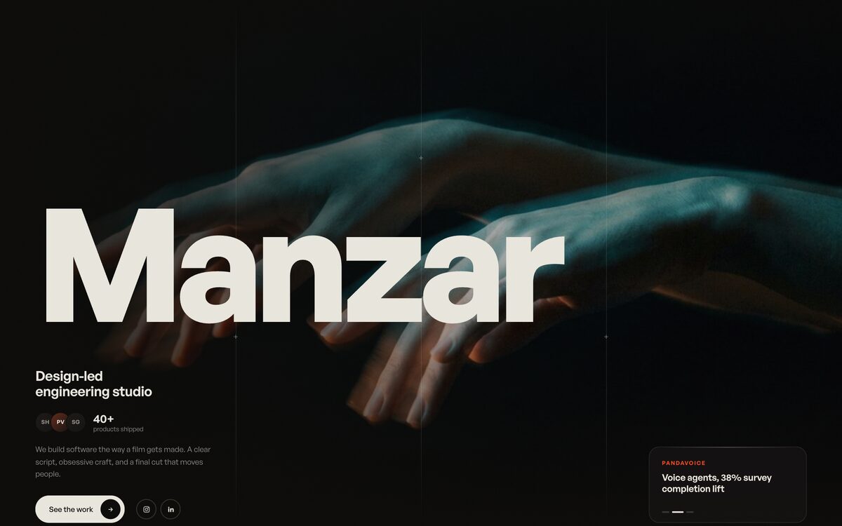 Preview of the Manzar Labs site